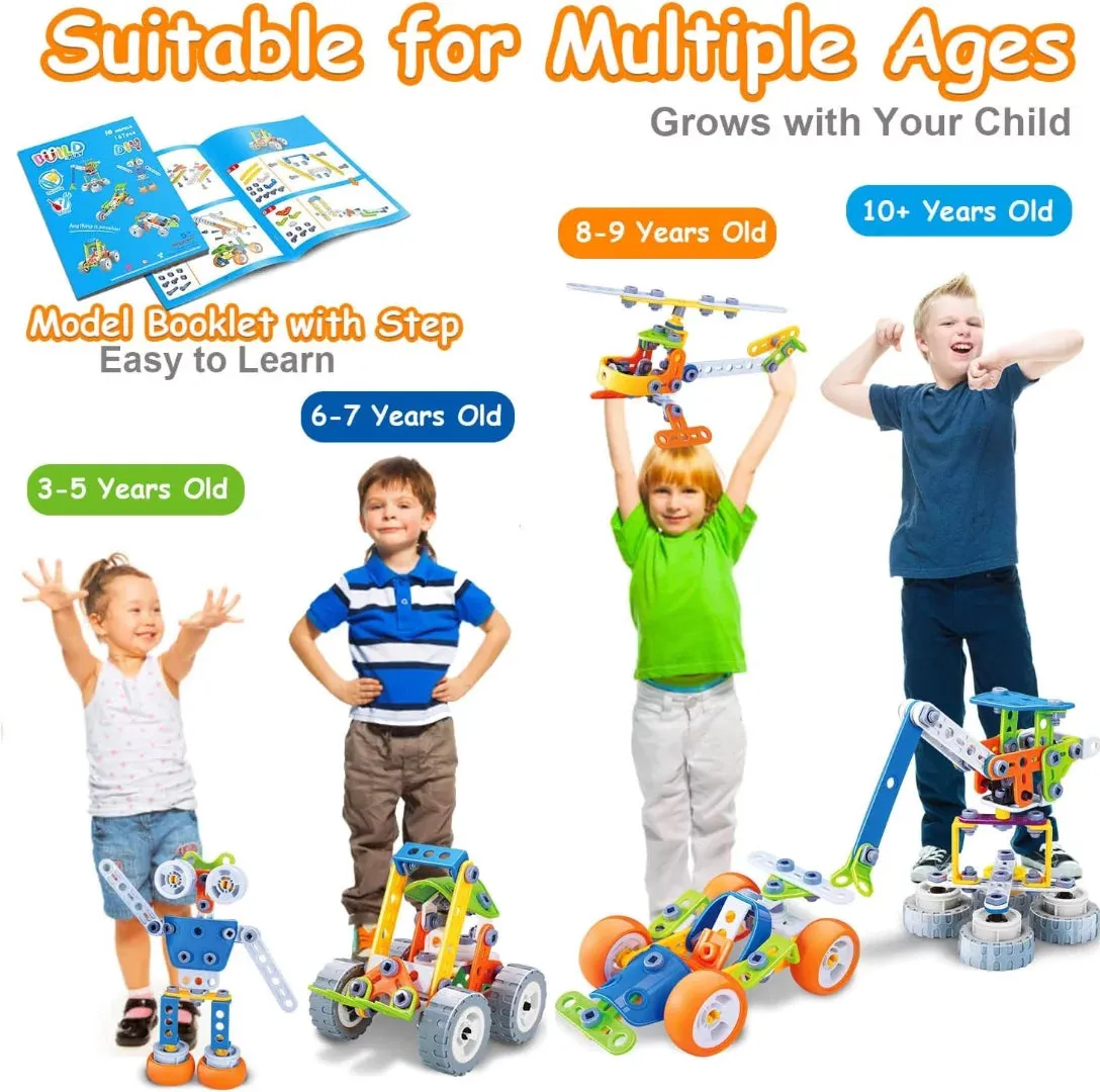 10 in 1 STEM Toys for 5 6 7 8  Year Old Boy Birthday Gifts Building Toys for Kids Ages 4-8 5-7 6-8 Educational Stem Activities Robot Toy for Boys 4-6 4-7 Build and Play Construction Set Creative Games