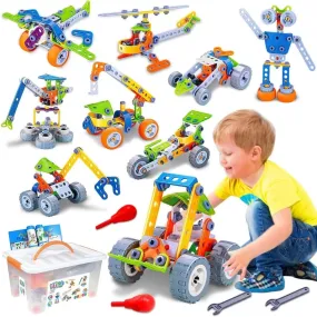 10 in 1 STEM Toys for 5 6 7 8  Year Old Boy Birthday Gifts Building Toys for Kids Ages 4-8 5-7 6-8 Educational Stem Activities Robot Toy for Boys 4-6 4-7 Build and Play Construction Set Creative Games