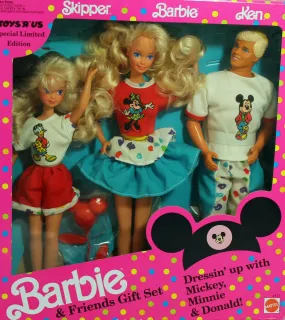 1991 Dressin' up with Mickey, Minnie, & Donald Barbie Set (3177)