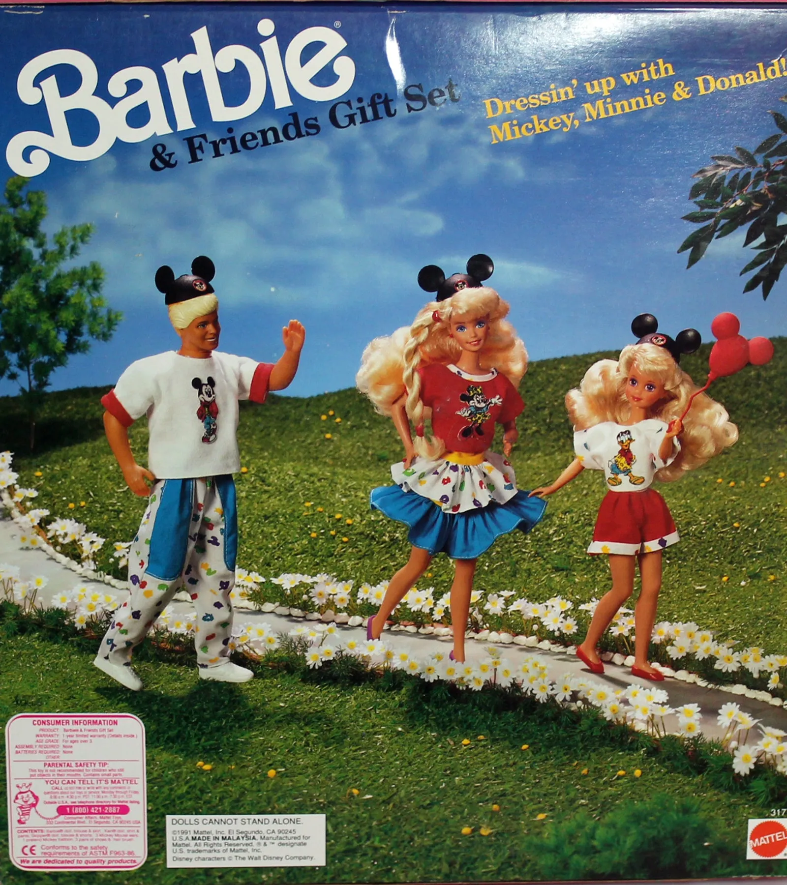 1991 Dressin' up with Mickey, Minnie, & Donald Barbie Set (3177)