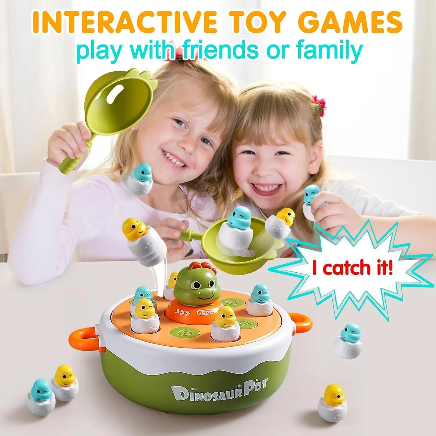 4 IN 1 Dinosaur Pop Up Board Games for Kids Magnetic Fishing Turntable Rotating Music Dino Car Tic-Tac-Toe Developmental Toys Boy Girl Birthday Gift Family Operation Games Toddlers 3-5 2-4-6 5-7 4-8