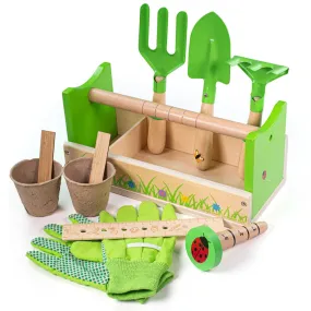 Bigjigs Toys Childrens Gardening Caddy and Tool Set