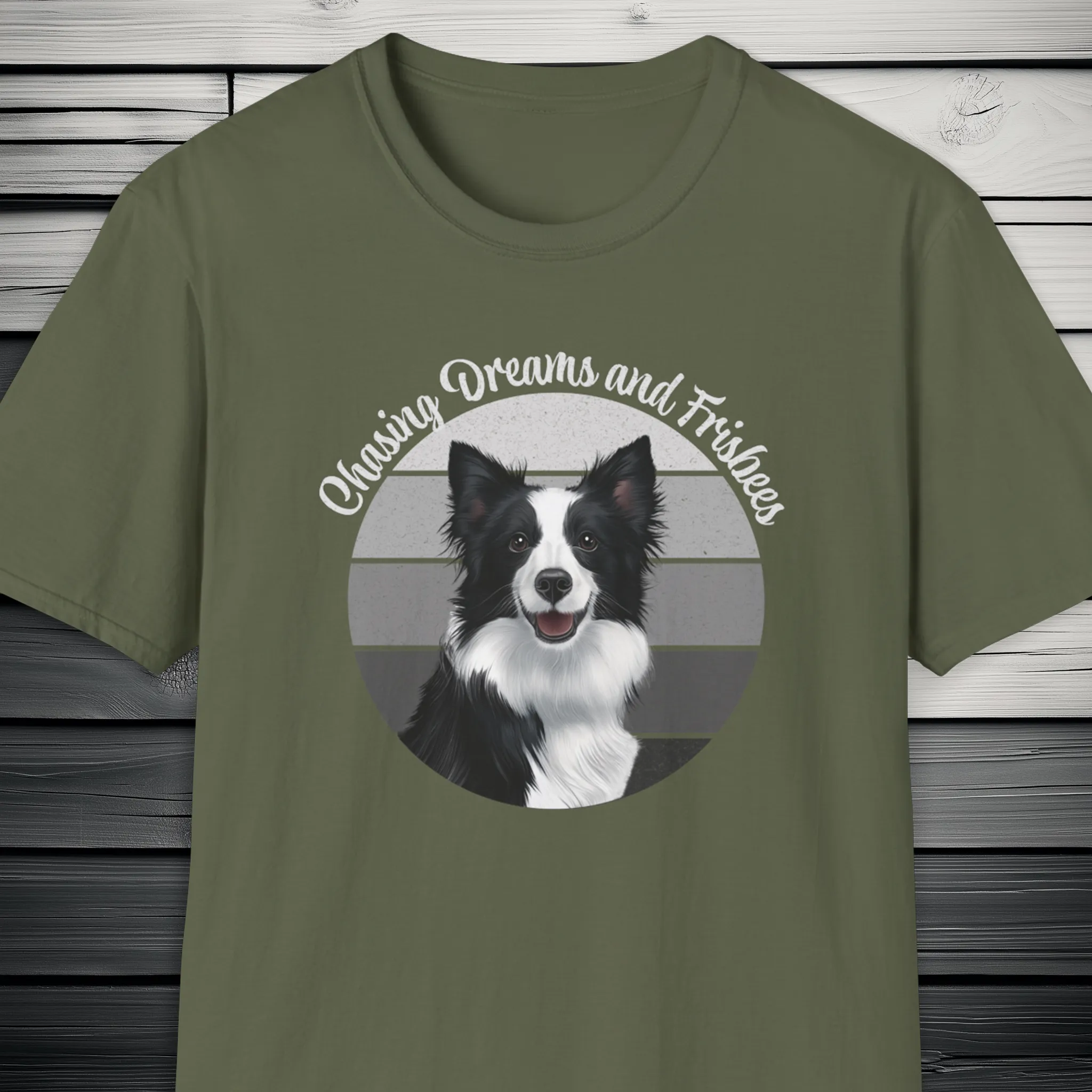 Border Collie Chasing Dreams and Frisbees