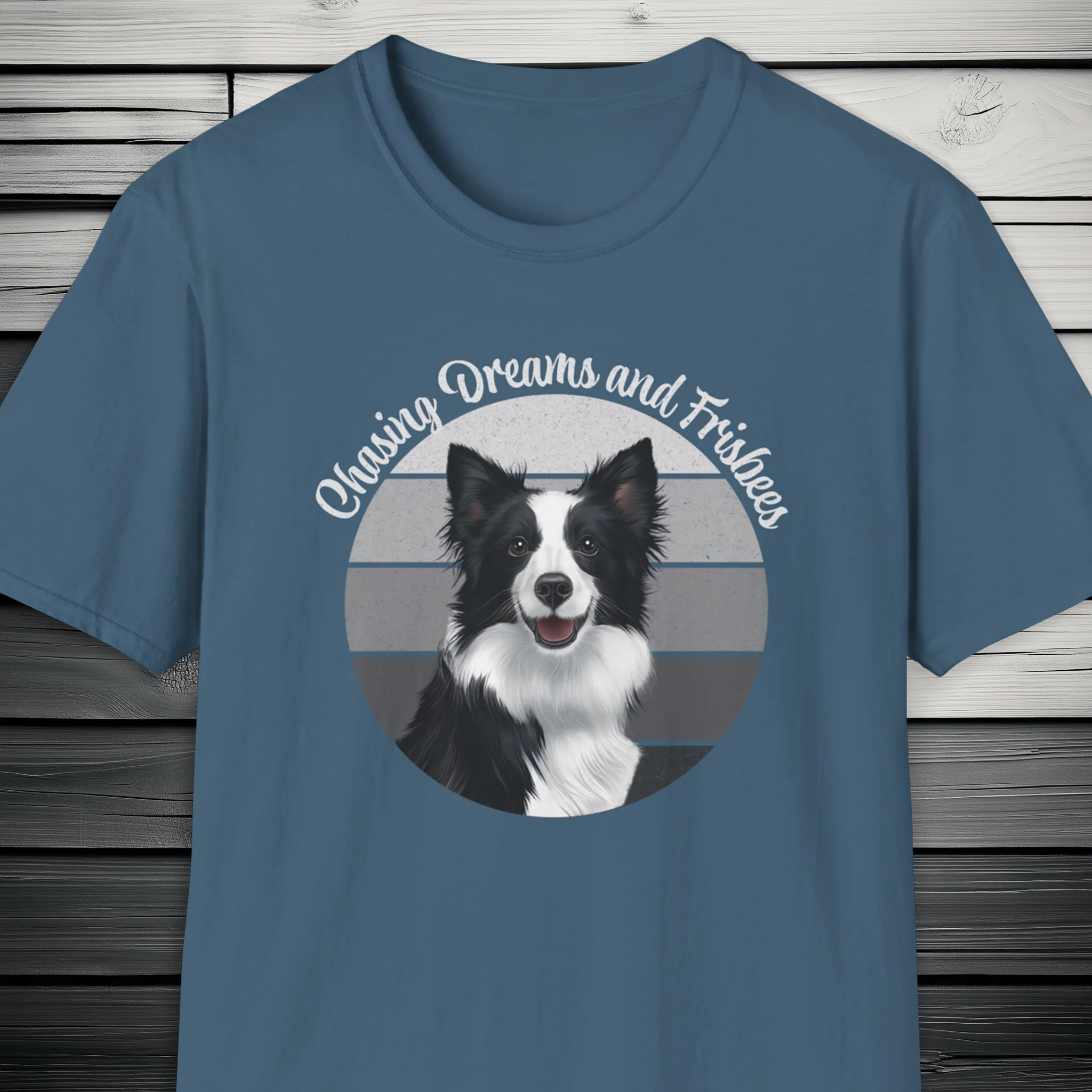Border Collie Chasing Dreams and Frisbees