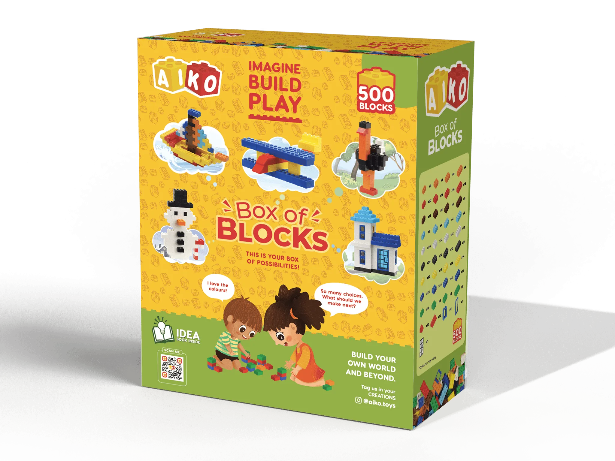 Box of Blocks 500-Piece Building Blocks