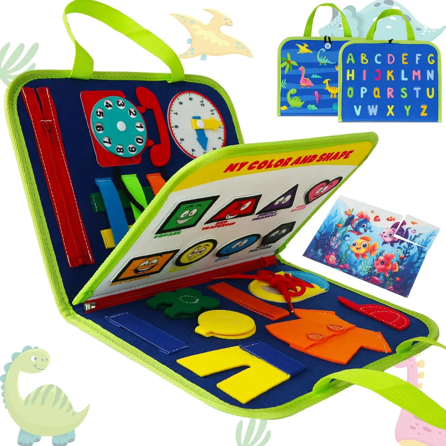 Busy Board Montessori Toddler Toys for 1 2 3 4 Year Old Boy Girl Gift, Baby Educational Toddler Learning Toys Ages 1-4 Kid Preschool Activity Sensory Board, Flying Airplane Travel Essentials Kids Game