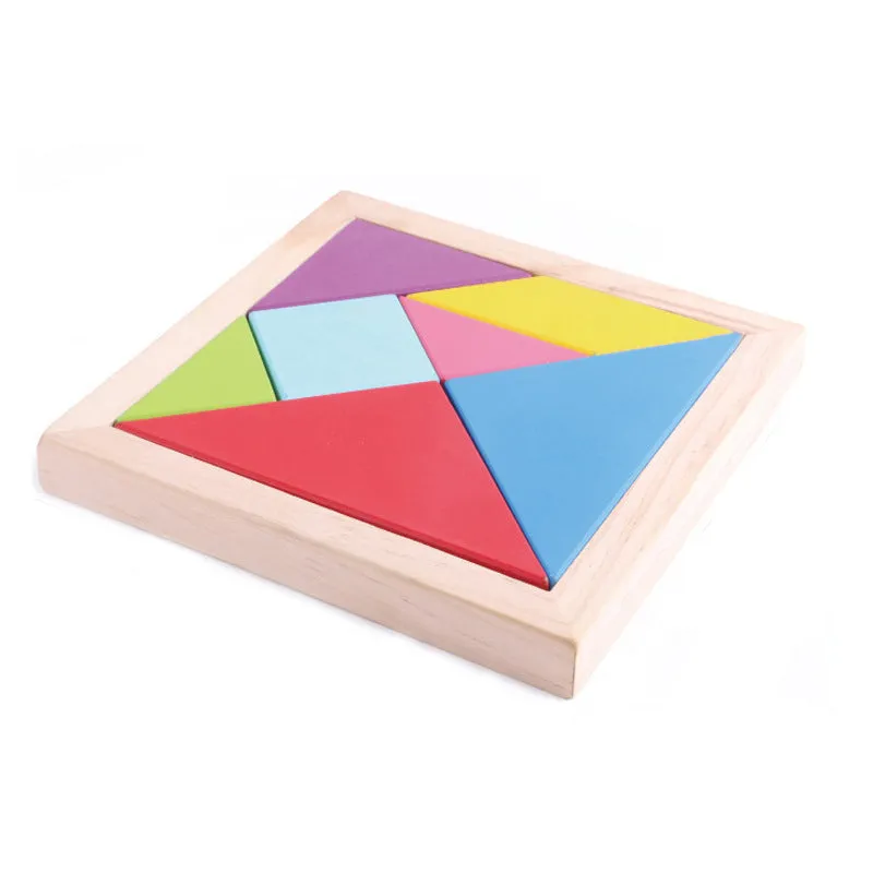 Colorful Wooden Tangram Puzzle Building Blocks
