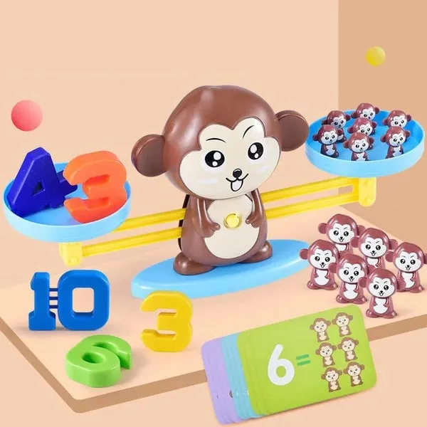 Educational Math Digital Monkey Balance- Brown