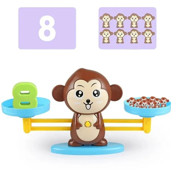 Educational Math Digital Monkey Balance- Brown