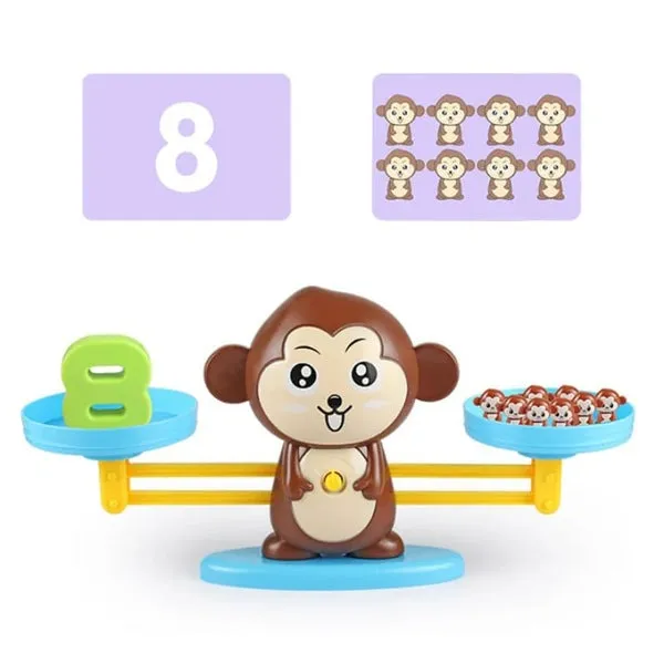 Educational Math Digital Monkey Balance- Brown