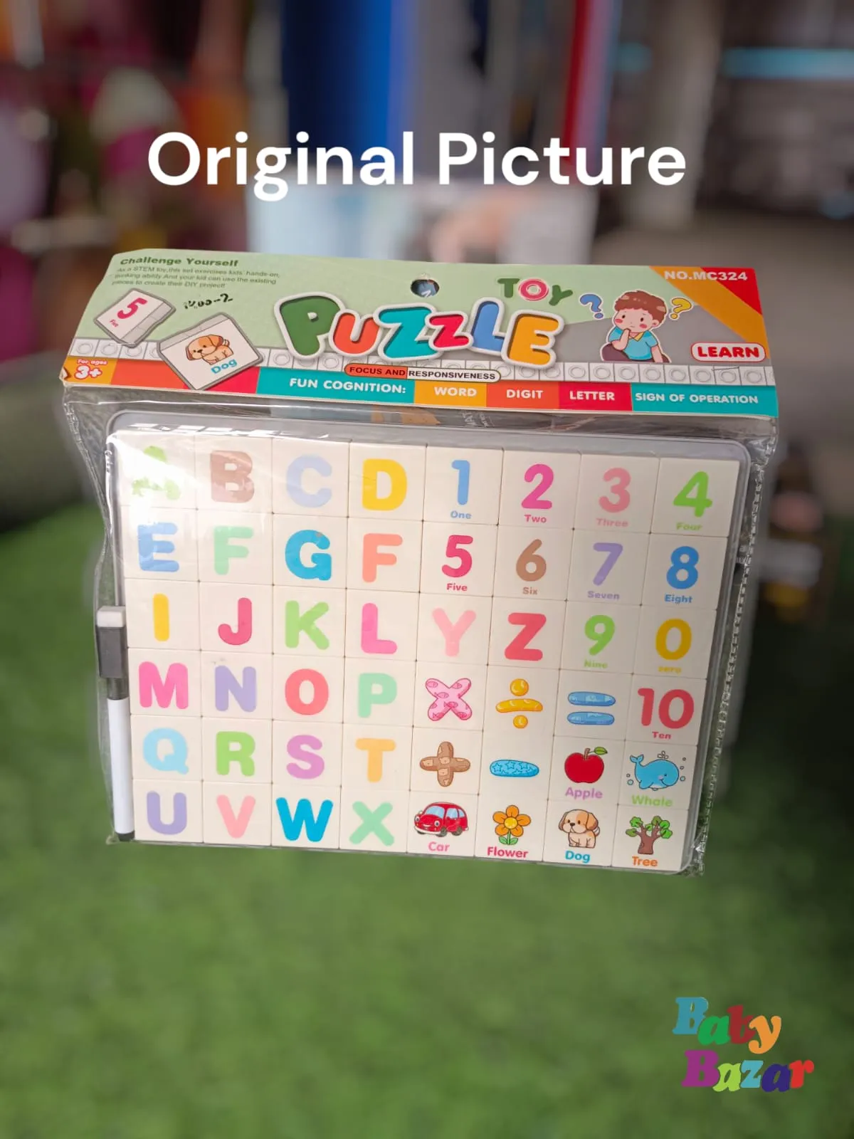 Educational Puzzle with Drawing Board Alphabet Numbers & Symbols