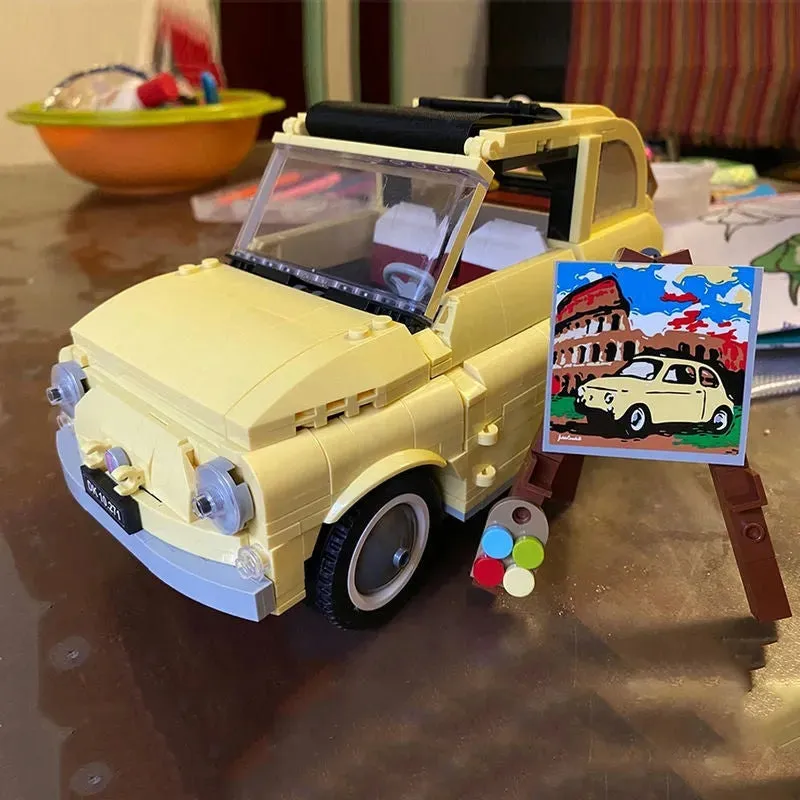 Expert Creator Tech MOC Classic Fiat 500 Car Bricks Toys