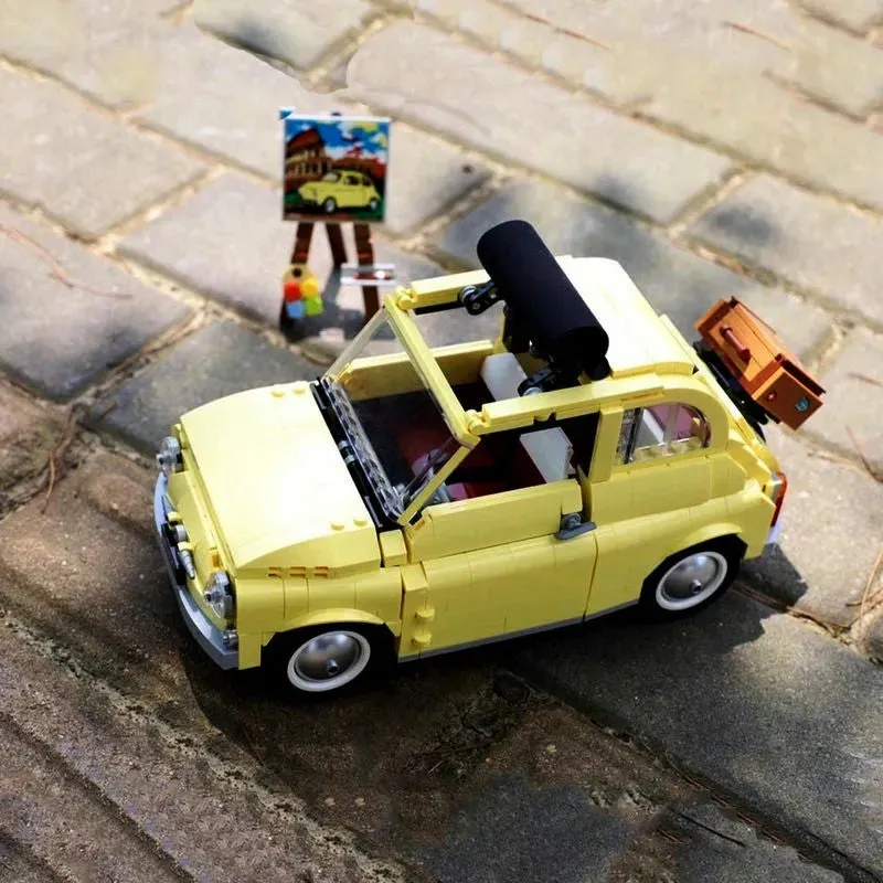 Expert Creator Tech MOC Classic Fiat 500 Car Bricks Toys