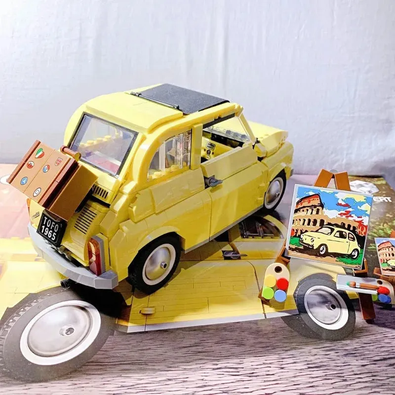 Expert Creator Tech MOC Classic Fiat 500 Car Bricks Toys