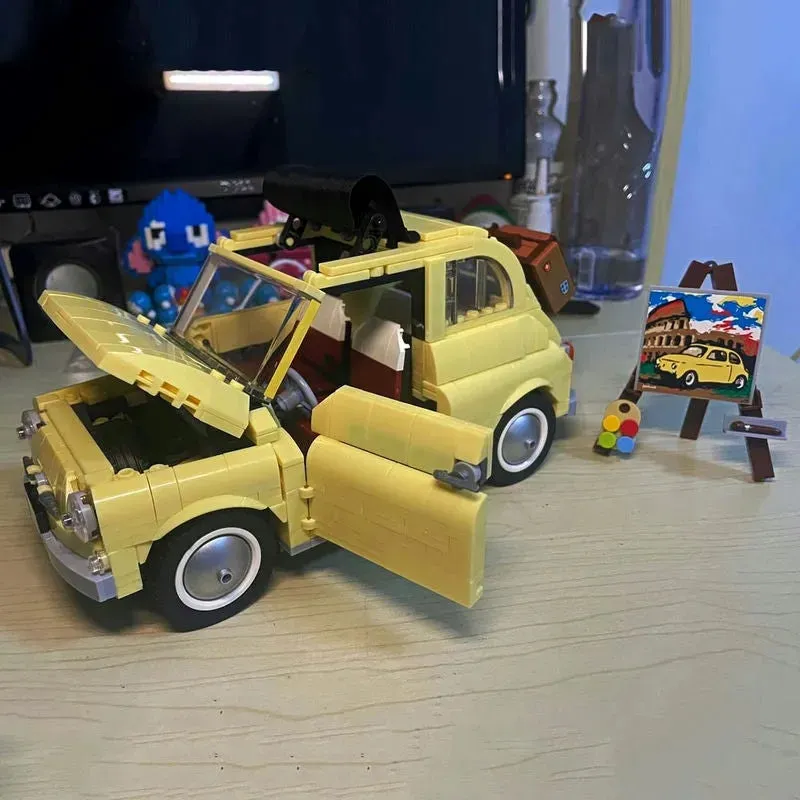 Expert Creator Tech MOC Classic Fiat 500 Car Bricks Toys