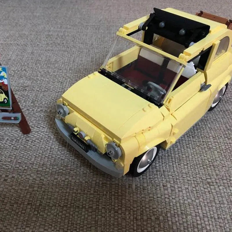 Expert Creator Tech MOC Classic Fiat 500 Car Bricks Toys