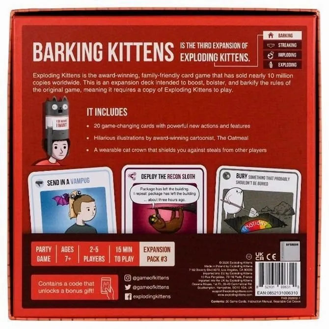 Exploding Kittens: Barking Kittens Expansion