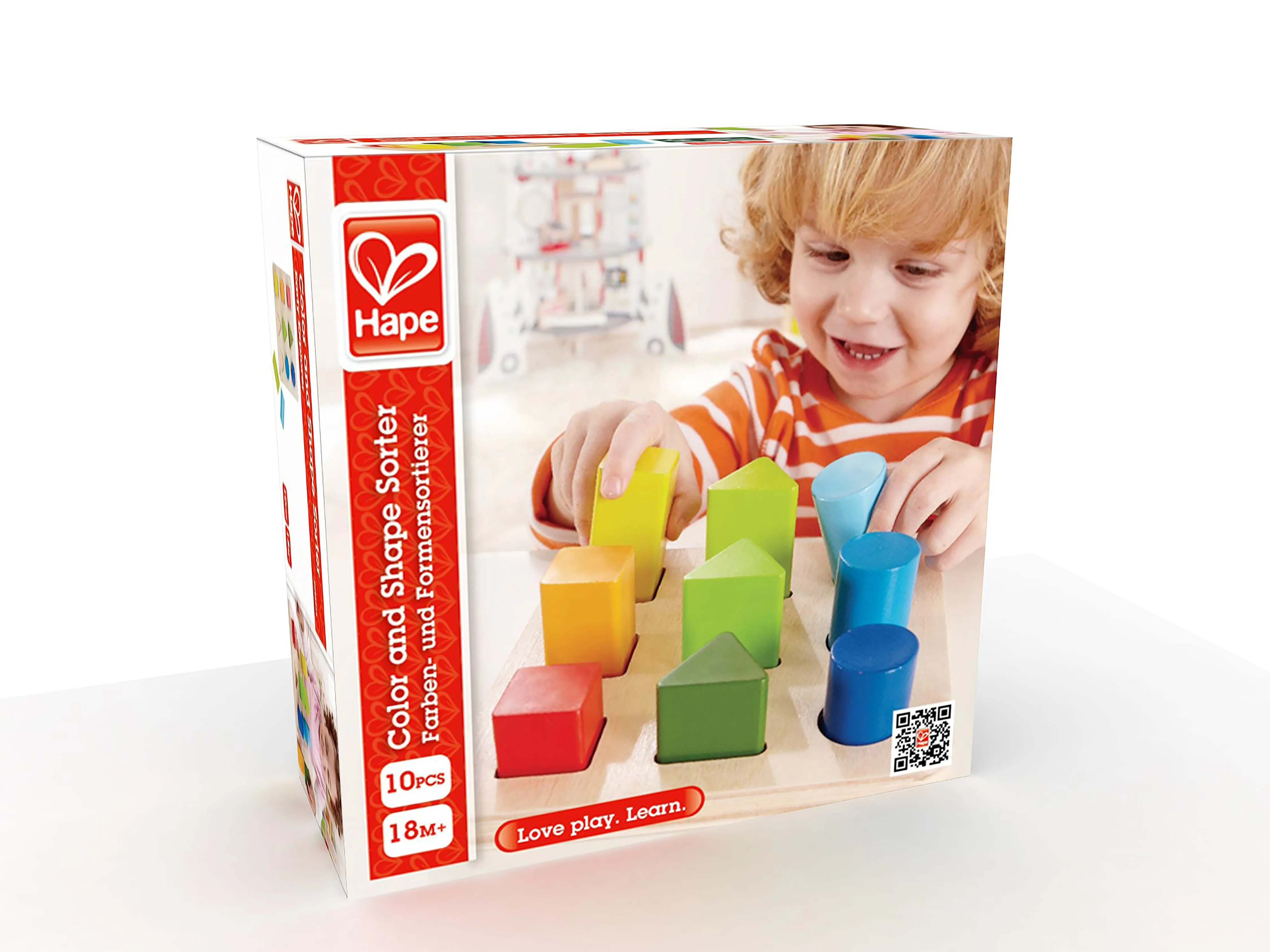 Hape Wooden Color & Shape Sorter 10pcs