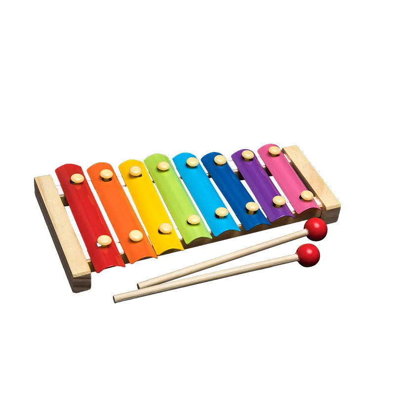 Interactive Montessori Wooden Rainbow Rattles: Fun & Educational Toy for Kids