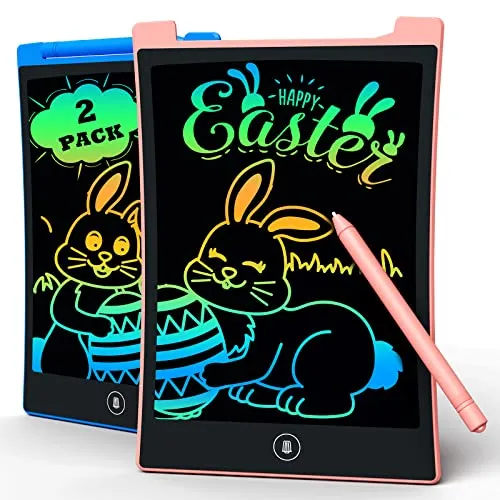 KOKODI LCD Writing Tablet 2 Pack for Kids 8.5inch, Colorful Toddler Drawing Pad Doodle Board, Educational Learning Travel Toys Gifts for Girls Boys Age 3 4 5 6 7 8