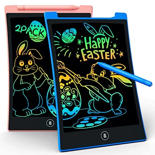 KOKODI LCD Writing Tablet 2 Pack for Kids 8.5inch, Colorful Toddler Drawing Pad Doodle Board, Educational Learning Travel Toys Gifts for Girls Boys Age 3 4 5 6 7 8