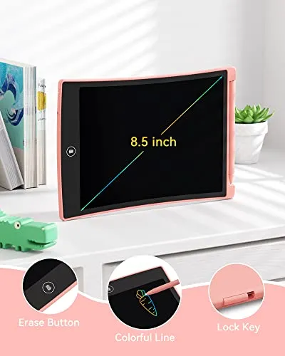 KOKODI LCD Writing Tablet 2 Pack for Kids 8.5inch, Colorful Toddler Drawing Pad Doodle Board, Educational Learning Travel Toys Gifts for Girls Boys Age 3 4 5 6 7 8