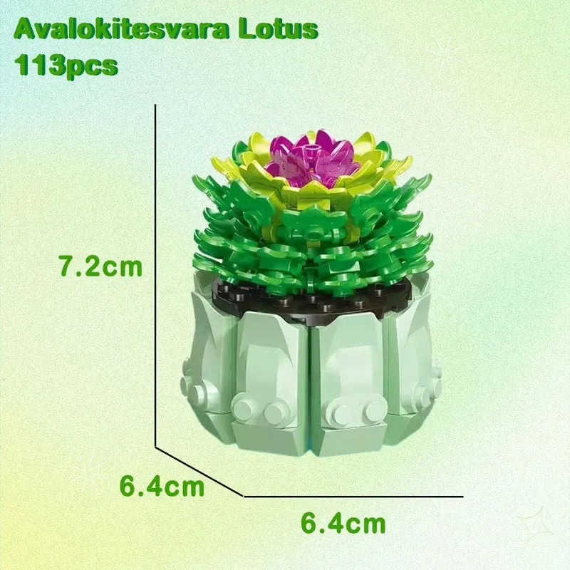 MIX Succulent Potted Plants Bricks MOC Kids Toys 92314