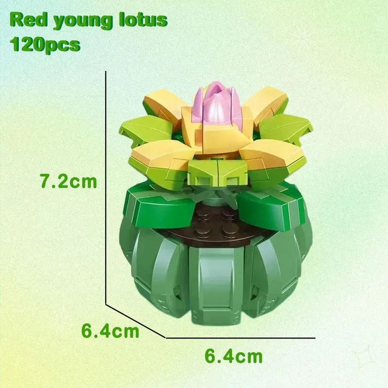 MIX Succulent Potted Plants Bricks MOC Kids Toys 92314