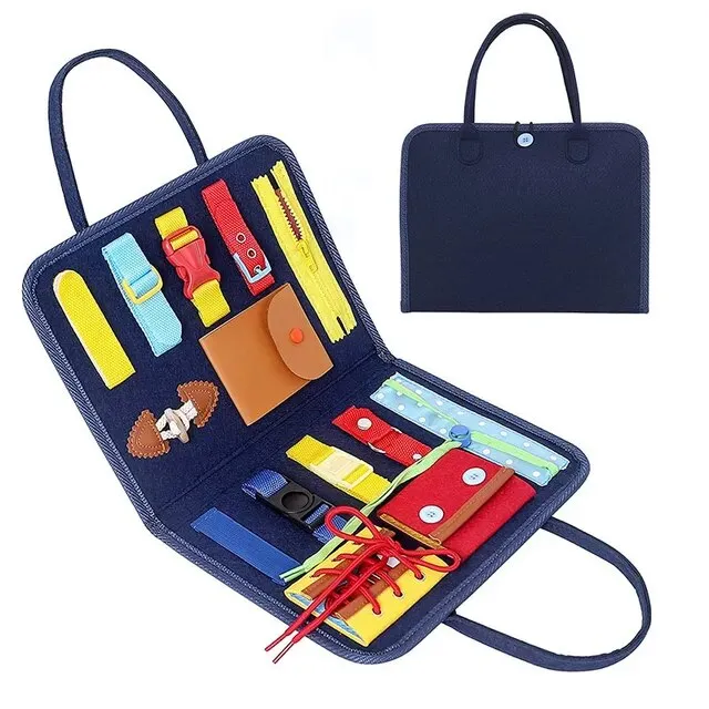 Montessori Busy Board: Enhancing Fine Motor Skills and Learning for Toddler Boys with Sensory Educational Activities and Travel Convenience