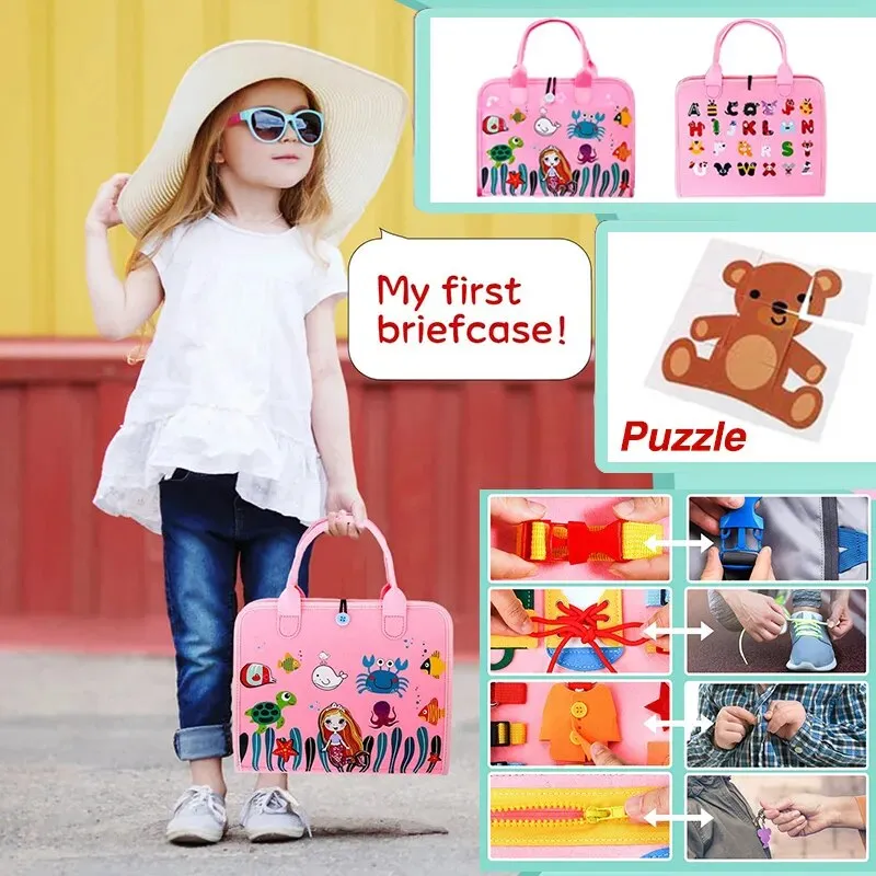 Montessori Busy Board: Enhancing Fine Motor Skills and Learning for Toddler Boys with Sensory Educational Activities and Travel Convenience
