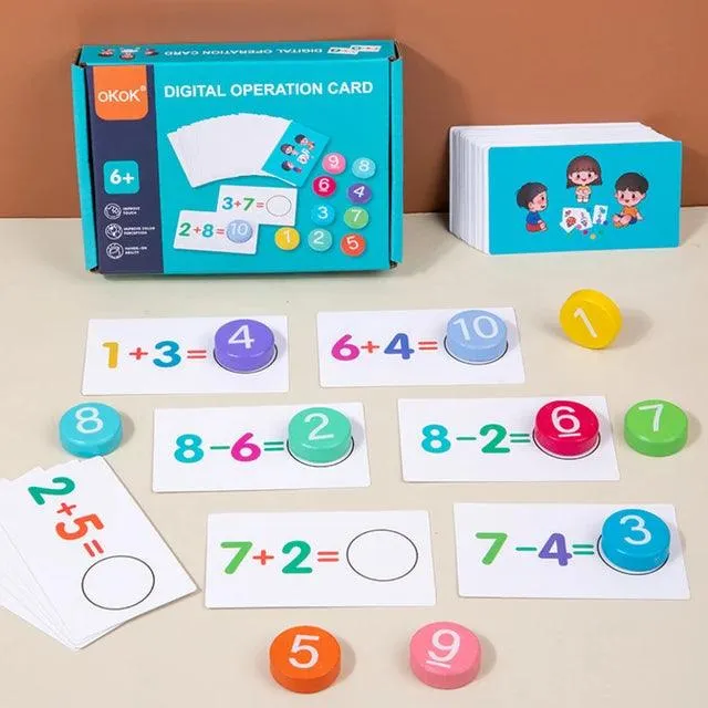 Montessori Math Wooden Toys - Addition & Subtraction Learning Set for Toddlers