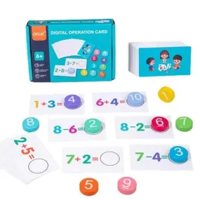 Montessori Math Wooden Toys - Addition & Subtraction Learning Set for Toddlers