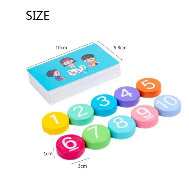 Montessori Math Wooden Toys - Addition & Subtraction Learning Set for Toddlers