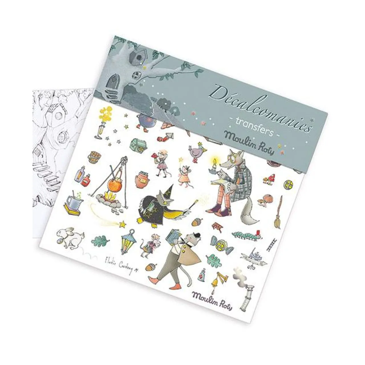 Moulin Roty Il Etait Une Fois Rub-Off Transfer Print Sets Theme Fantasy Forest