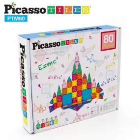 PicassoTiles Mini Diamond Magnetic Building Blocks PTM80 - 80 Piece Set