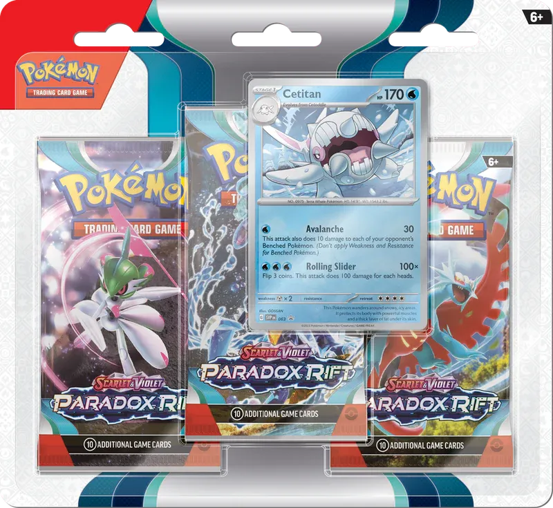 Pokemon SV4 Paradox Rift 3PK Blister