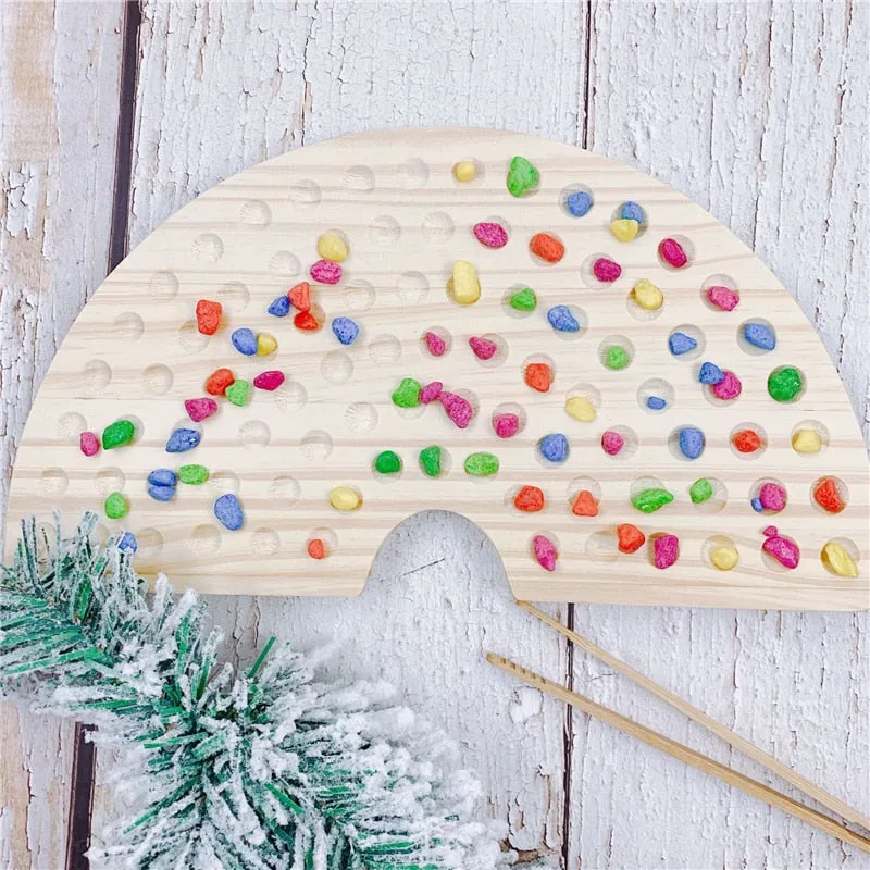 Rainbow Board Baby Montessori Educational Wooden