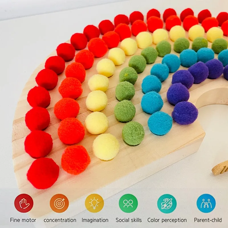 Rainbow Board Baby Montessori Educational Wooden