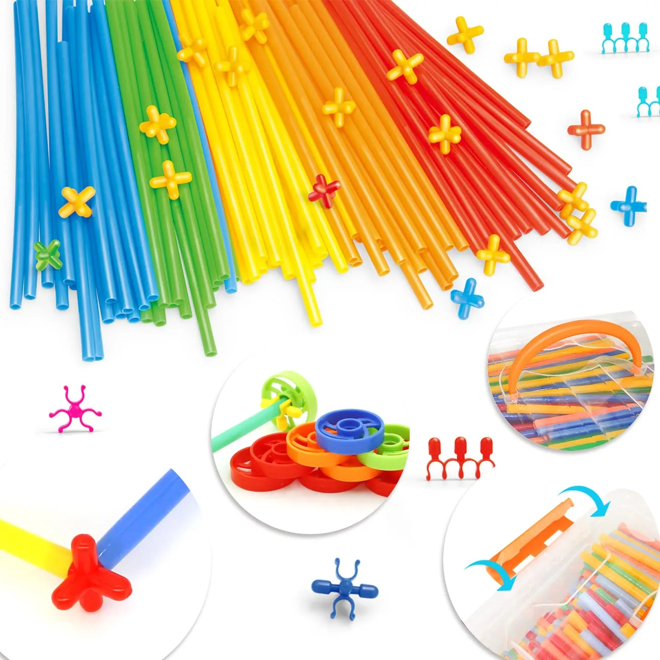 STEM Building Straw Toys Set for Kids 600Pcs