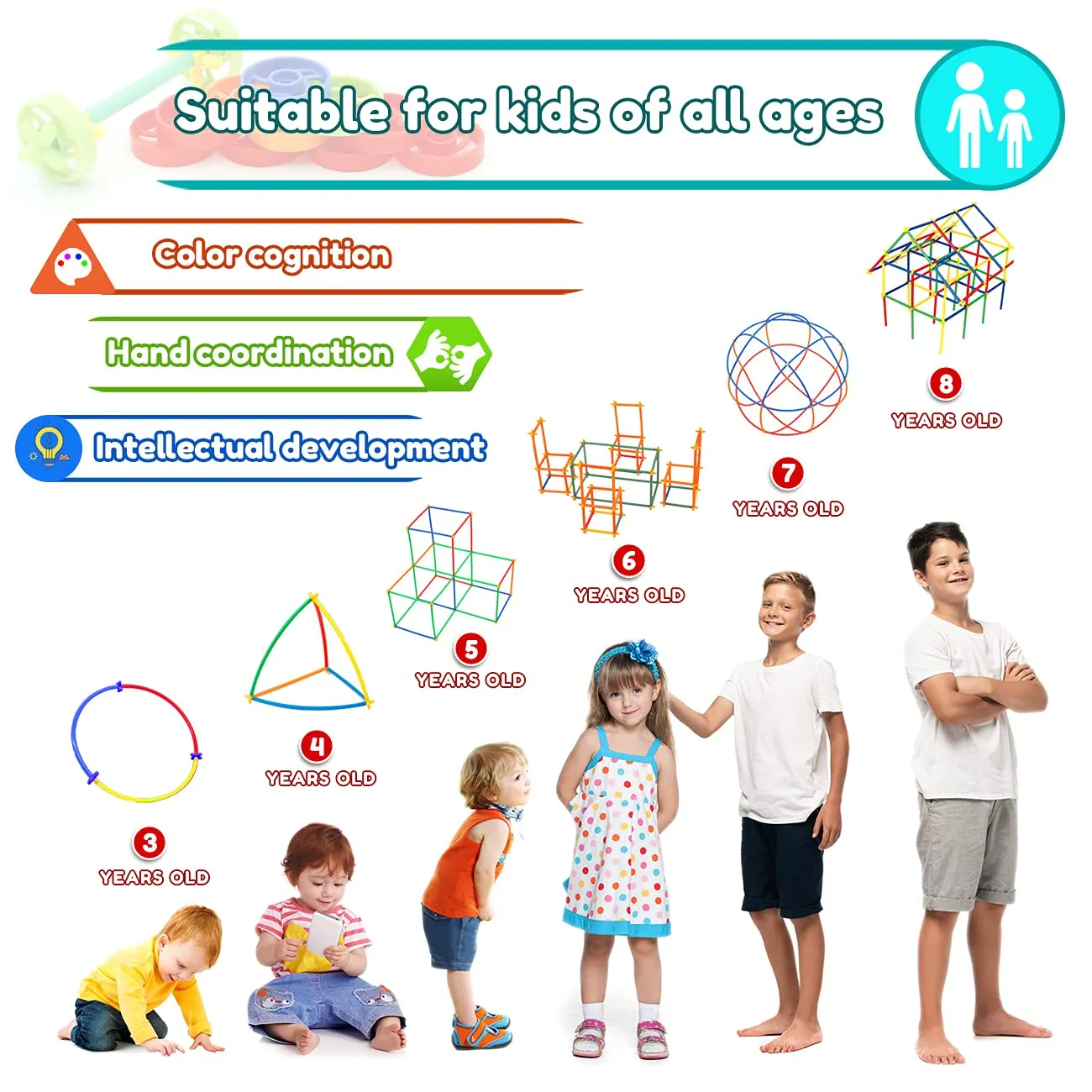 STEM Building Straw Toys Set for Kids 600Pcs
