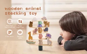 Wodden  Zoo Tower | Balancing Activities Toy | Great Gift for Kids and Toddlers | Wooden animal stacking Toys