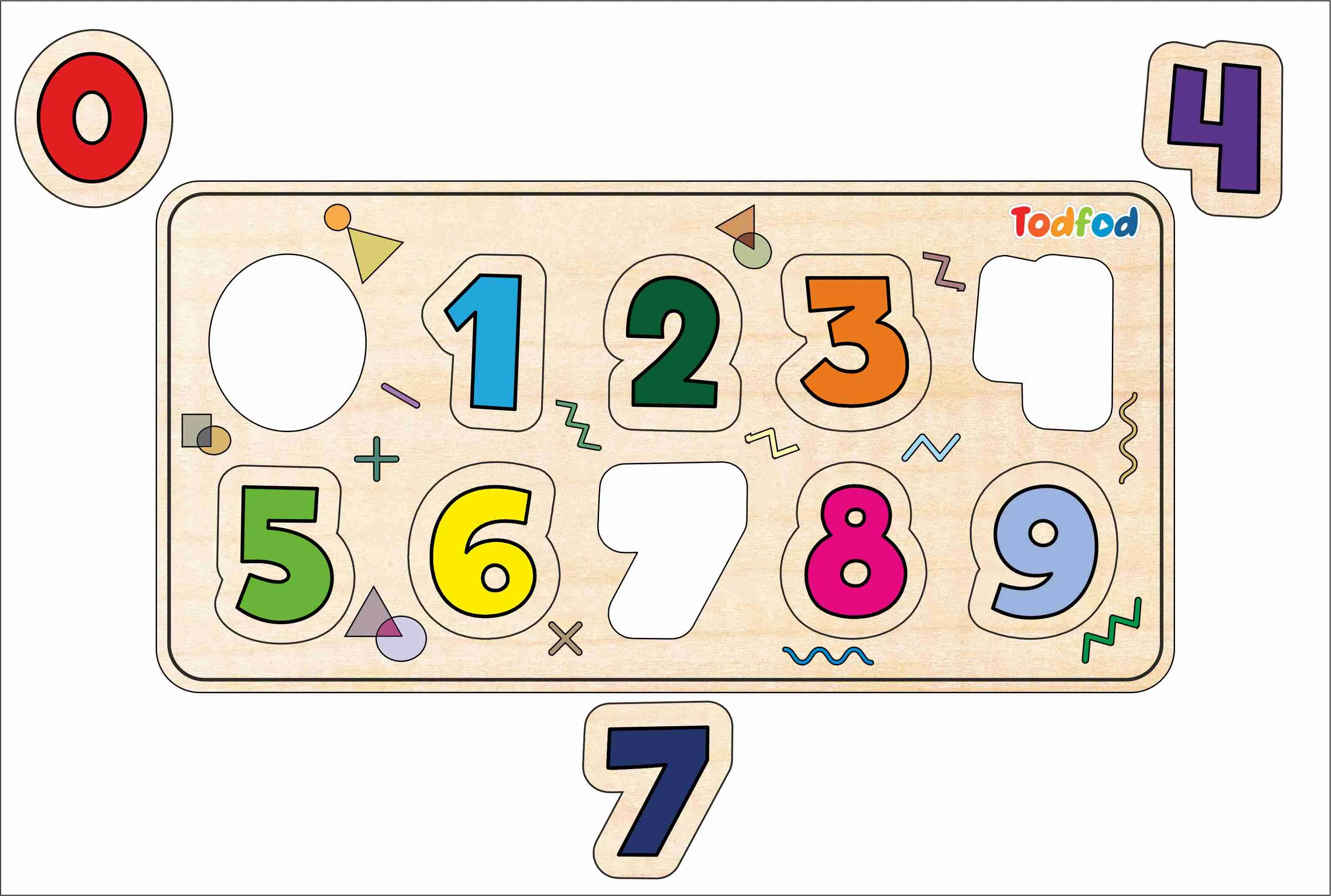 Wooden Jigsaw Puzzles - English Numbers for Kids