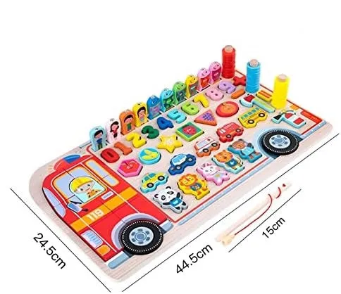 Wooden Montessori Toys for Toddlers, Fire engine theme
