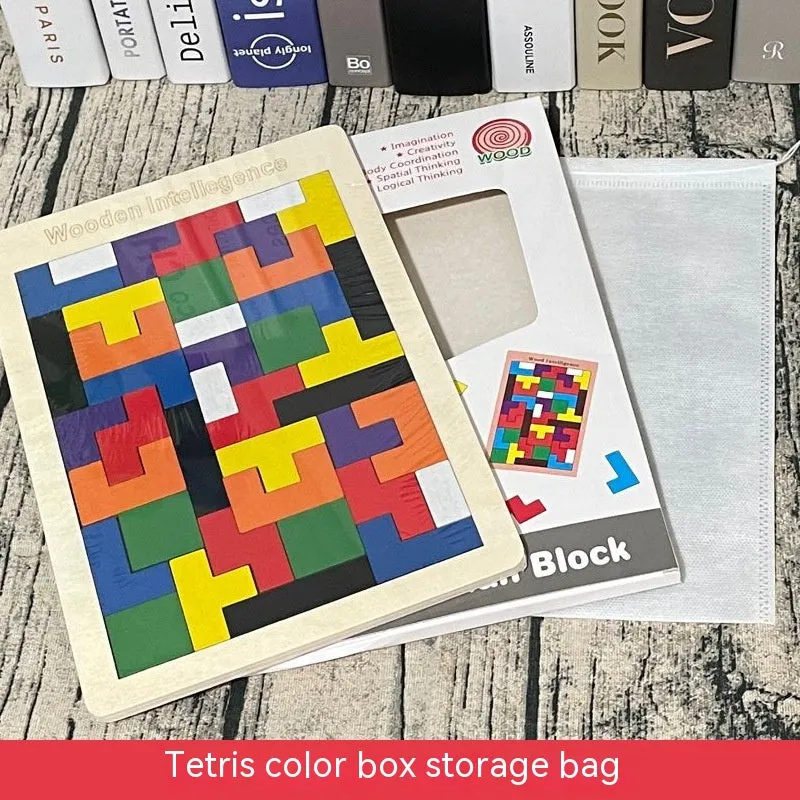 Wooden Tetris Puzzle Educational Toy for Kids