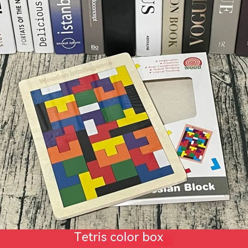 Wooden Tetris Puzzle Educational Toy for Kids